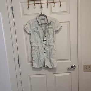 Elegant White Button-Up Romper